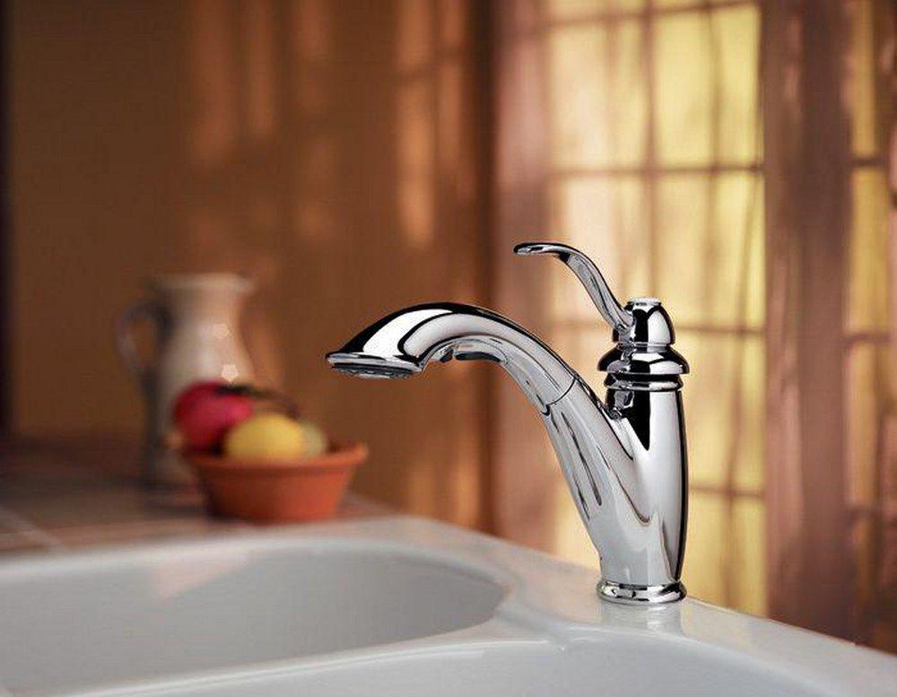 Pfister Polished Chrome Single Handle Pull Out Kitchen Faucet 