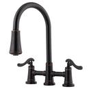 Pfister Tuscan Bronze Two Handle Bridge Pull Down Kitchen Faucet 