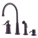 Single Handle Kitchen Faucet with Side Spray and Soap Dispenser in Tuscan Bronze