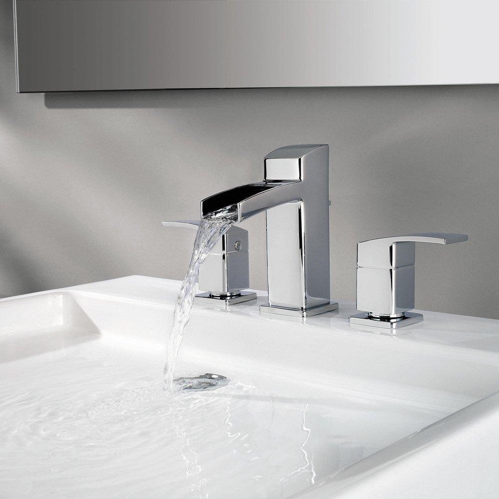 Pfister Polished Chrome Two Handle Widespread Bathroom Sink Faucet 