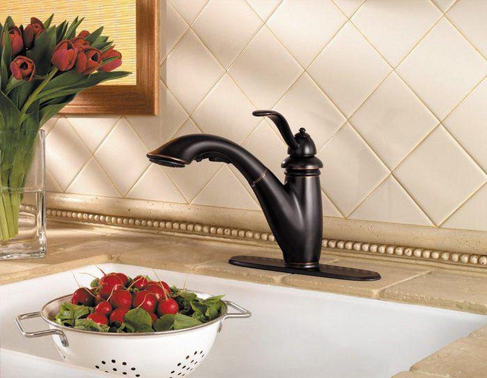 Pfister Tuscan Bronze Single Handle Pull Out Kitchen Faucet 