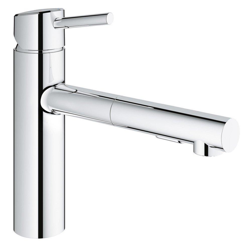 GROHE StarLight Chrome Single Handle Pull Out Kitchen Faucet 