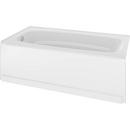 60 x 33 in. Rectangular Tub and Shower with Left Hand Drain in White