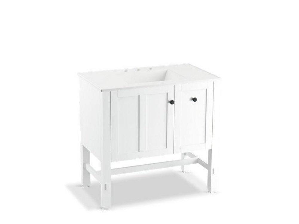 KOHLER Linen White 34-1/2 x 36 x 21-7/8 in. Single Basin Bathroom Vanity 
