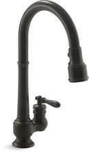 KOHLER Oil Rubbed Bronze Single Handle Pull Down Kitchen Faucet 