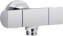 Supply Elbow with Bracket and Flow Control in Polished Chrome