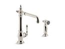 Single Handle Kitchen Faucet with Side Spray in Vibrant® Polished Nickel