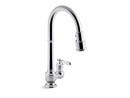 KOHLER Polished Chrome Single Handle Pull Down Kitchen Faucet 