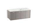 KOHLER Mohair Grey 19-1/2 x 48 in. Wall-Hung Bathroom Vanity Cabinet with 2-Door and 2-Drawer 