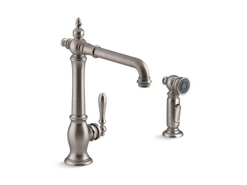 KOHLER Vibrant&reg; Stainless Single Handle Kitchen Faucet 