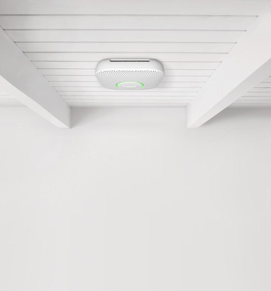 Google White Wired Smoke Carbon Monoxide Alarm 