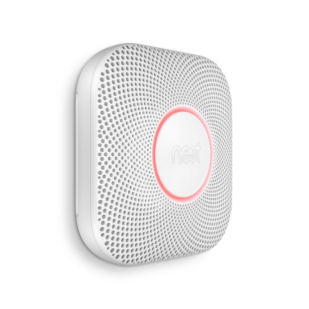 Google White Wired Smoke Carbon Monoxide Alarm 