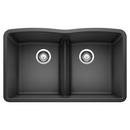 32 in. Undermount Silgranit Double Bowl Kitchen Sink in Anthracite