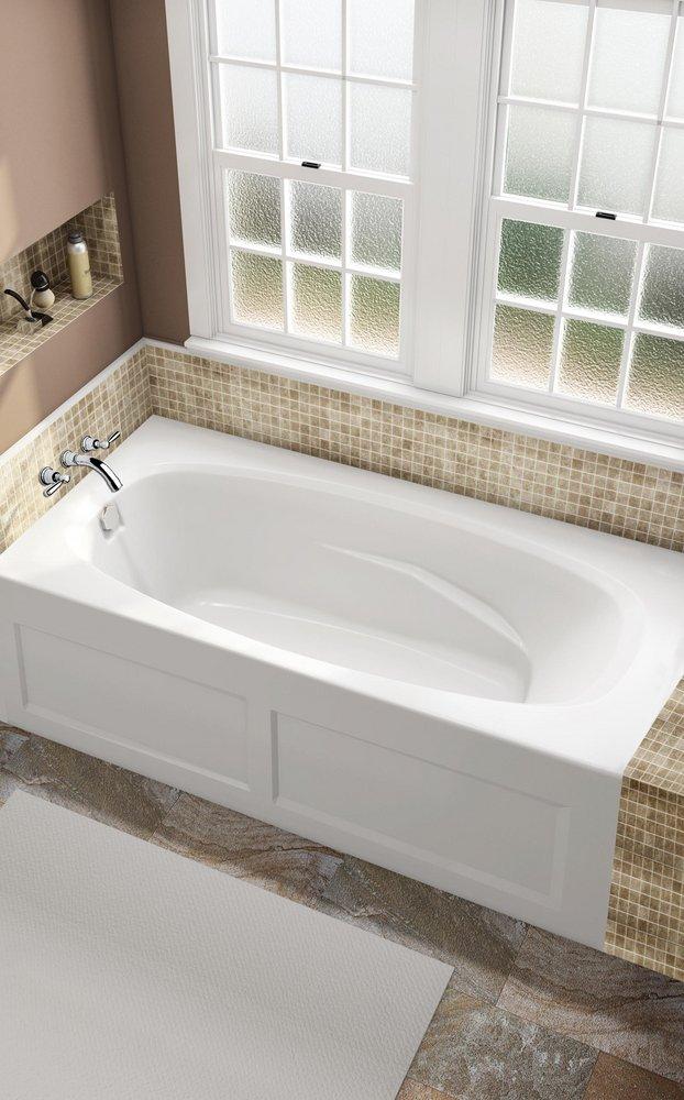 JACUZZI&reg; Oyster 72 x 36 in. 6-Jet Acrylic Rectangle Skirted Whirlpool Bathtub with Right Drain and Manual On or Off 