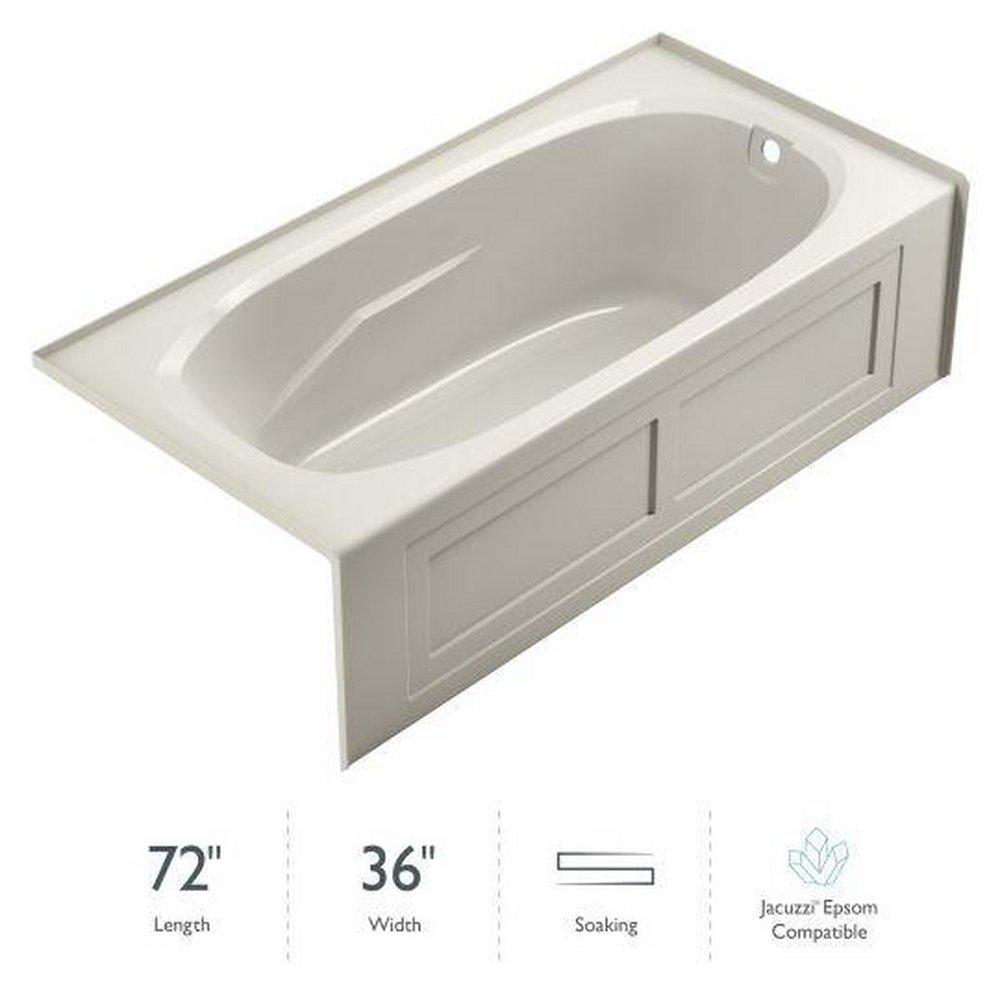JACUZZI&reg; Oyster 72 x 36 in. Acrylic Rectangle Skirted Bathtub with Right Drain 
