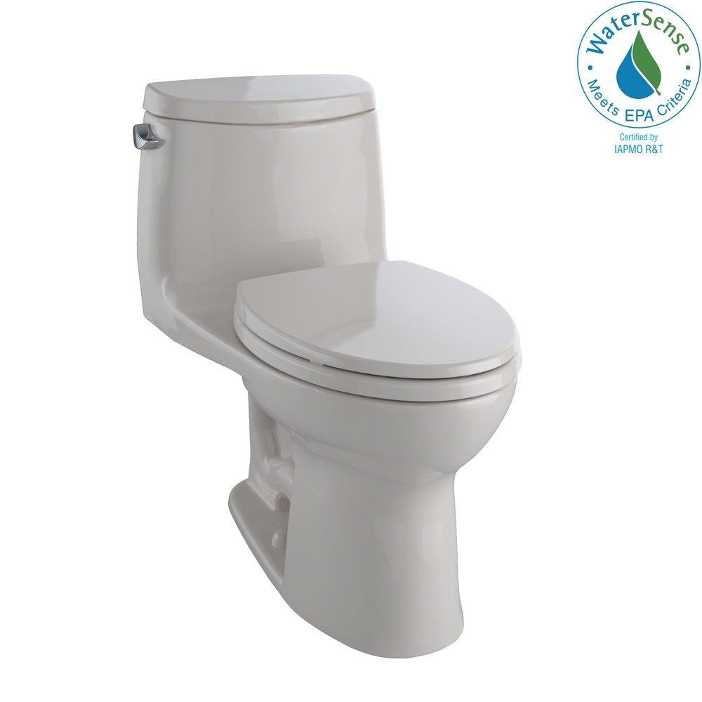 TOTO Sedona Beige 1.28 gpf Elongated One Piece Toilet with Left-Hand Trip Lever 