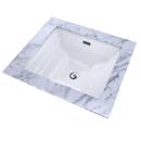TOTO Cotton 19 x 17 in. No Hole 1-Bowl Undermount Vitreous China Rectangular Bathroom Sink with Center Drain 