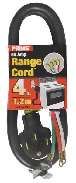 50 Amp 4 ft. 4 Wire 120/250V Range Cord