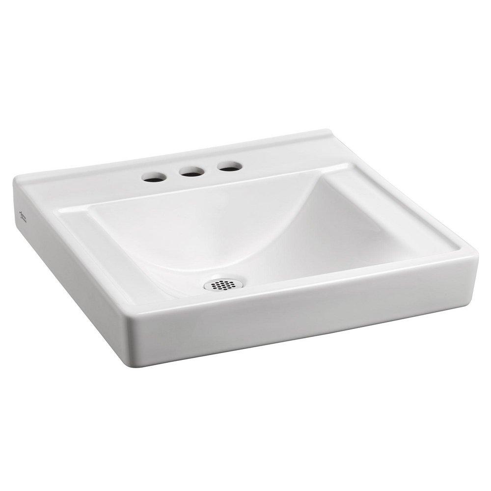 American Standard White 20 X 18 2 Hole 4 Centerset Vitreous China Wall Mount Lavatory *DECORU White 