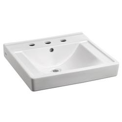 20 in. Wall Mount Rectangular Vitreous China Bathroom Sink in White