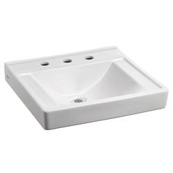 20 in. Wall Mount Rectangular Vitreous China Bathroom Sink in White