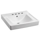 20 in. Wall Mount Rectangular Vitreous China Bathroom Sink in White