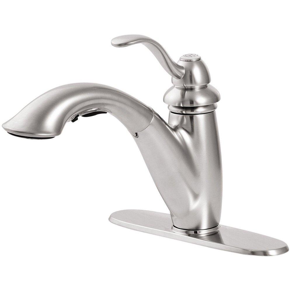 Pfister Stainless Steel Single Handle Pull Out Kitchen Faucet 