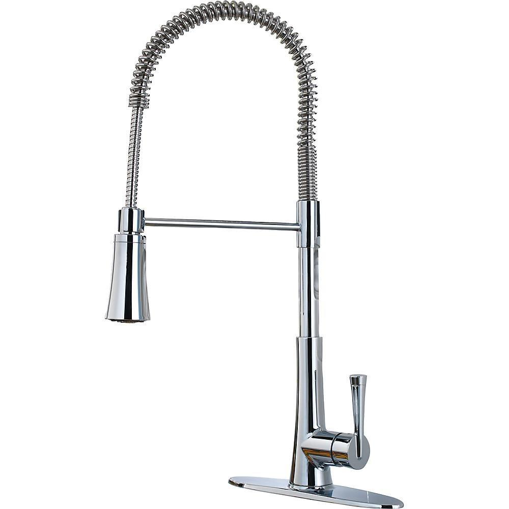 Pfister Polished Chrome Single Handle Pull Down Kitchen Faucet 