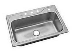 33 in. Drop-in Stainless Steel Single Bowl Kitchen Sink in Luster Stainless Steel