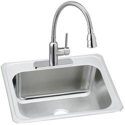 25 x 22 in. 3 Hole Stainless Steel Single Bowl Drop-in Kitchen Sink in Brushed Satin