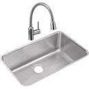 Elkay Lustrous Satin 30-1/2 x 18-1/2 in. No Hole Stainless Steel Single Bowl Undermount Kitchen Sink Kit 