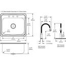 Elkay Brushed Satin 25 x 22 in. 1 Hole Stainless Steel Single Bowl Drop-in Kitchen Sink 