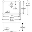 Elkay Lustrous Satin 21-1/2 x 16 in. No Hole Copper Single Bowl Undermount Kitchen Sink 