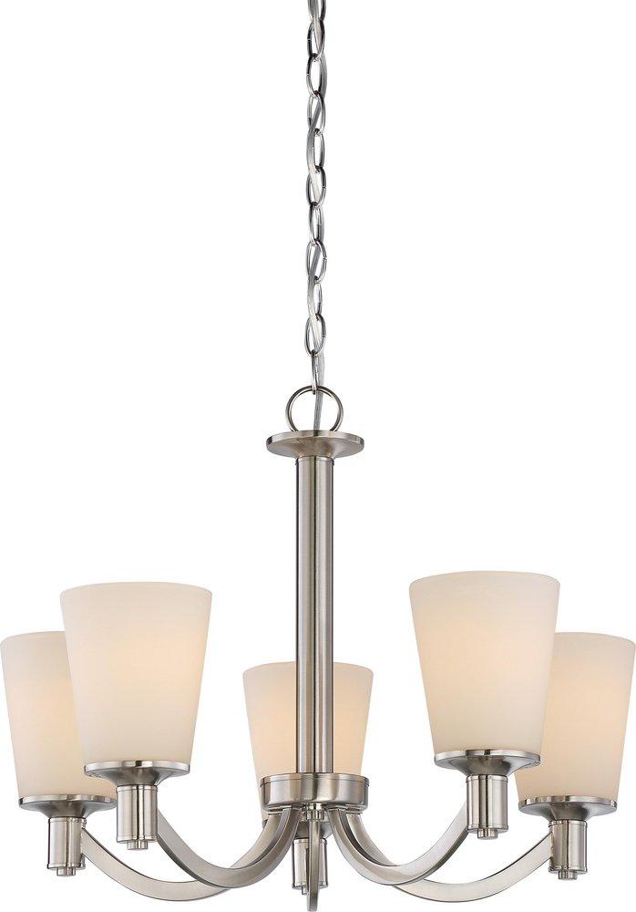 NUVO Brushed Nickel 100W 5-Light Medium E-26 Incandescent Chandelier 