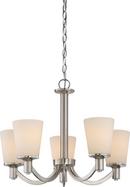 100W 5-Light Medium E-26 Incandescent Chandelier in Brushed Nickel