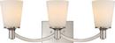 100W 3-Light Medium E-26 Base Incandescent Vanity Fixture with White Glass in Brushed Nickel