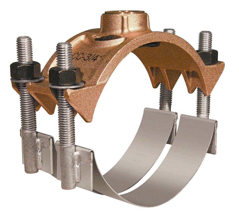Ford Meter Box 8 in. CC Brass Double Strap Saddle 