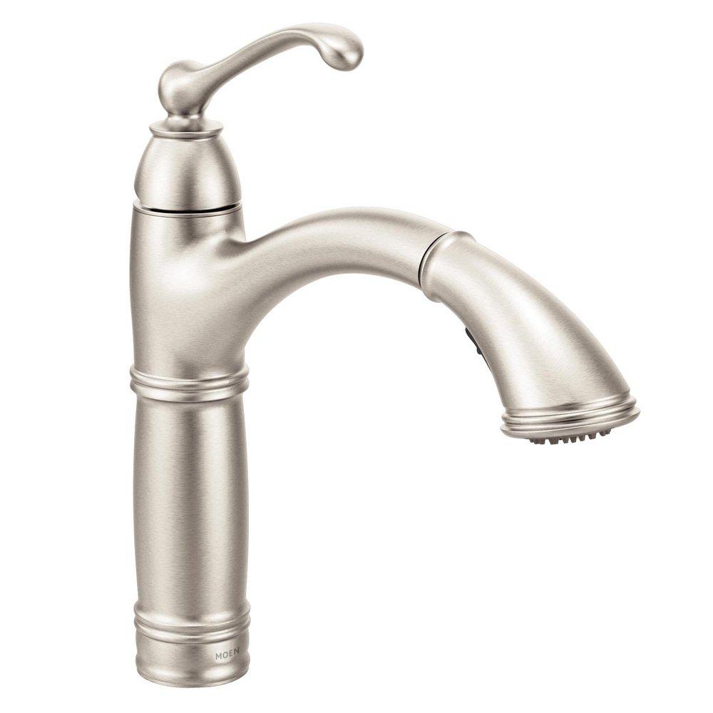 Moen Spot Resist&trade; Stainless Single Handle Pull Out Kitchen Faucet 