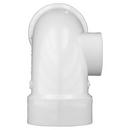 White PVC DWV 90&deg; Long Turn Elbow with 2 