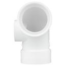 White PVC DWV 90&deg; Long Turn Elbow with 2 