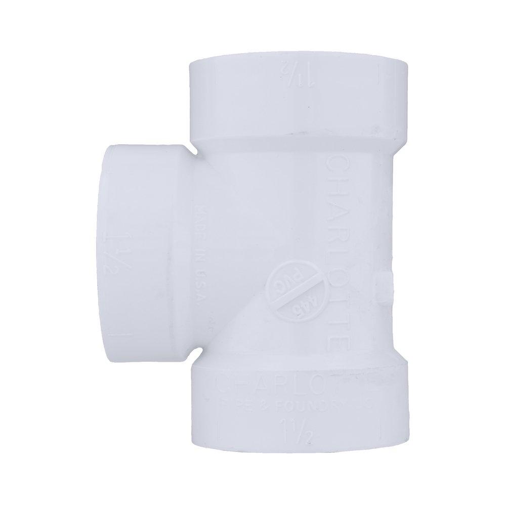 White PVC DWV Cleanout Tee (Without Plug) 