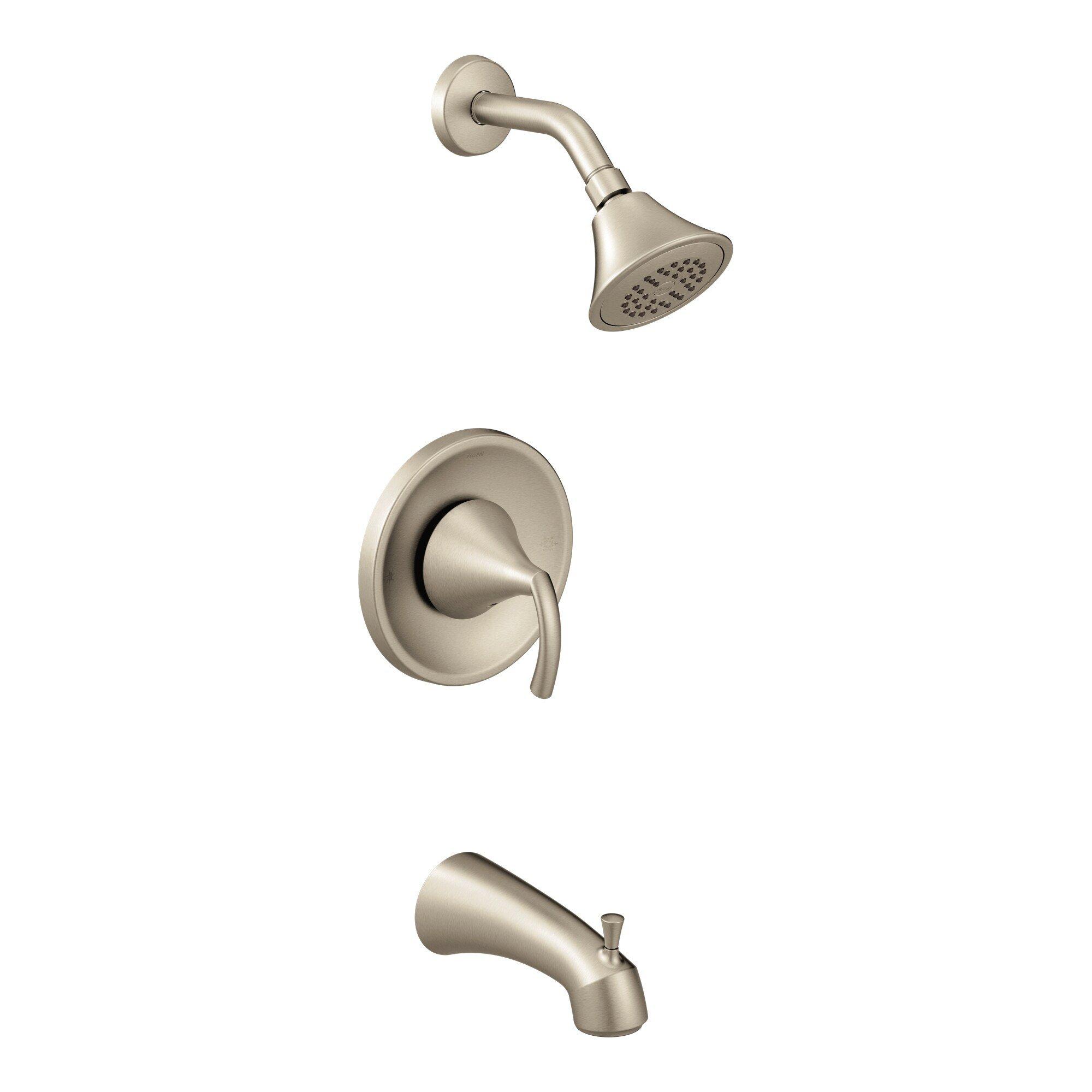 Moen Brushed Nickel Single Handle Single Function Bathtub & Shower Faucet (Trim Only) 