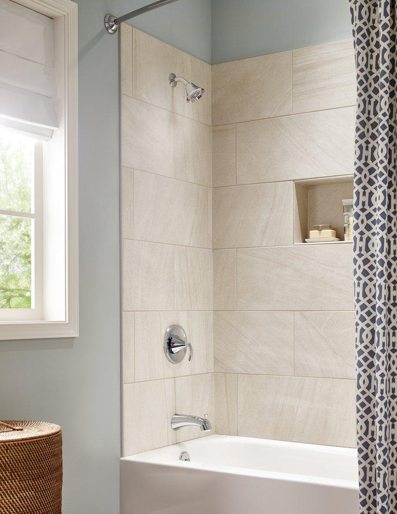 Moen Chrome Tub and Shower Pressure Balancing Valve Trim with Single Lever Handle 