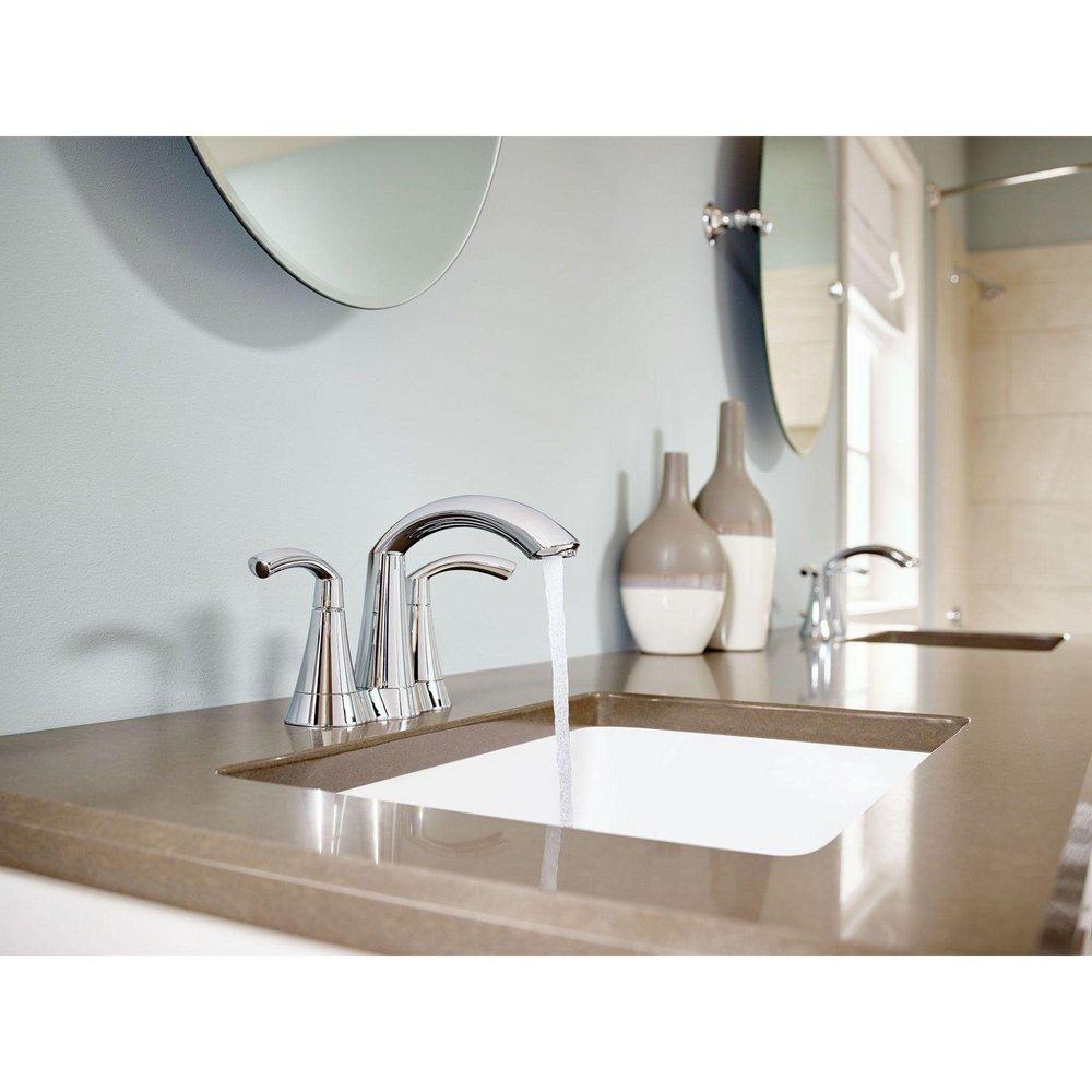 Moen Chrome Two Handle Centerset Bathroom Sink Faucet 