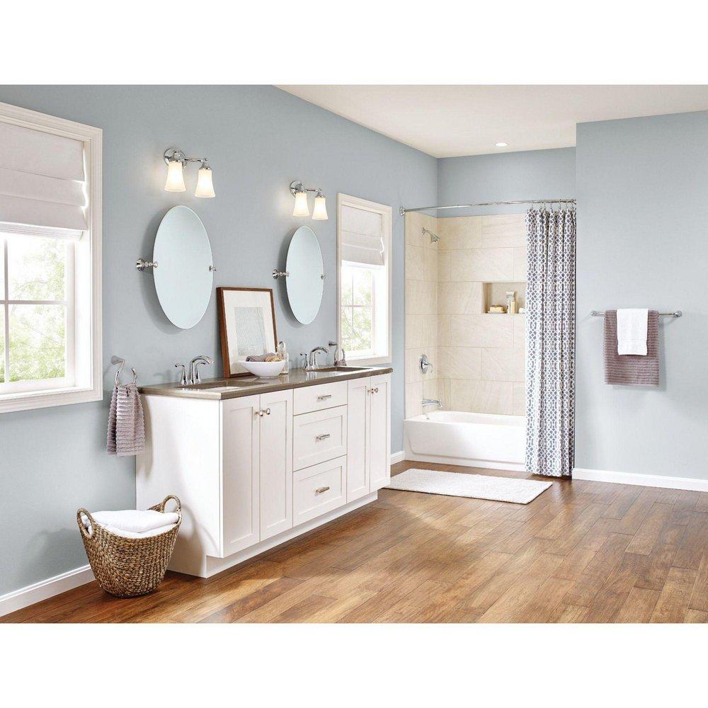 Moen Chrome Two Handle Centerset Bathroom Sink Faucet 