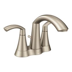 Two Handle Centerset Bathroom Sink Faucet in Brushed Nickel