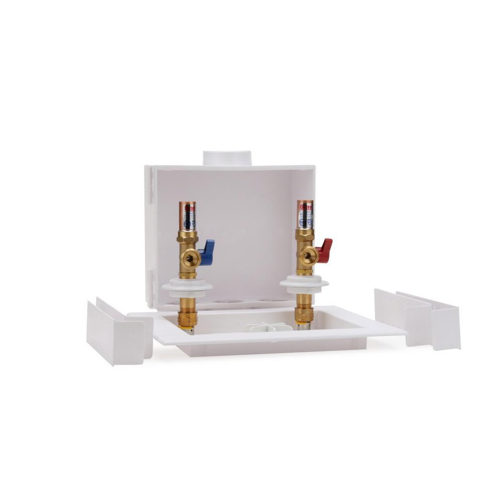 Oatey&reg; White 9-43/100 in x 9-61/100 in x 3-73/100 in Washing Machine Supply Box 