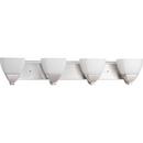 100W 4-Light Vanity Fixture with Etched White Glass in Brushed Nickel