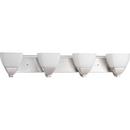 Progress Lighting Brushed Nickel 100W 4-Light Vanity Fixture with Etched White Glass 