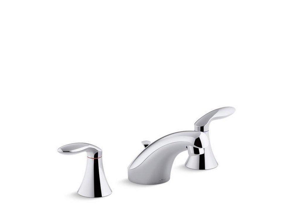 KOHLER Polished Chrome Two Handle Widespread Bathroom Sink Faucet 